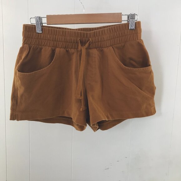 Alpine Design brown stretch cotton french terry pull-on shorts size S - Picture 1 of 4